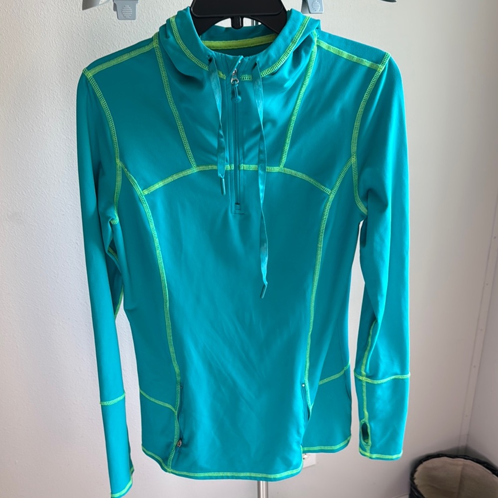 Kirkland Signature Blue Long Sleeve Fitted Hoodie with Tie Front